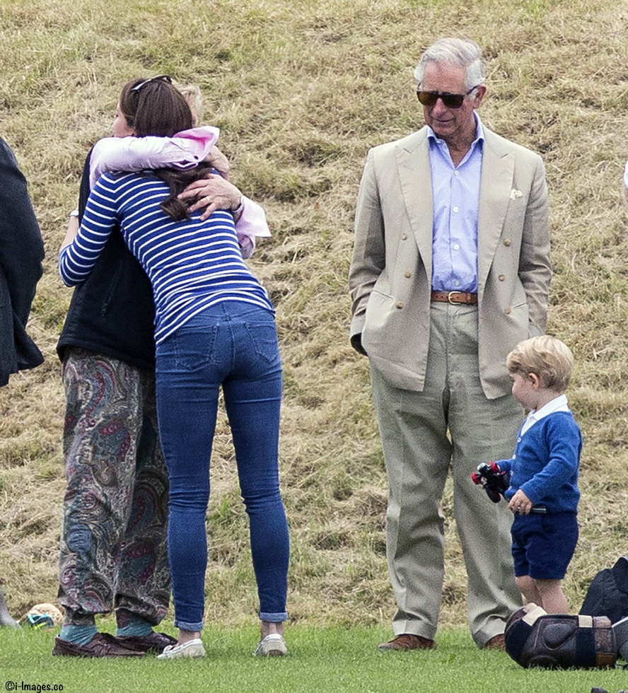 Prince George watches with The Duchess of Cambridge as Prince William plays polo with Prince Harry. Other members of the Royal Family and their children also attended, including Prince Charles, Zara Phillips and Peter Phillips. Image ©Licensed to i-Images Picture Agency. 14/06/2015. Tetbury, United Kingdom. Prince George watches Prince William play Polo. Beaufort Polo Club. Picture by i-Images
