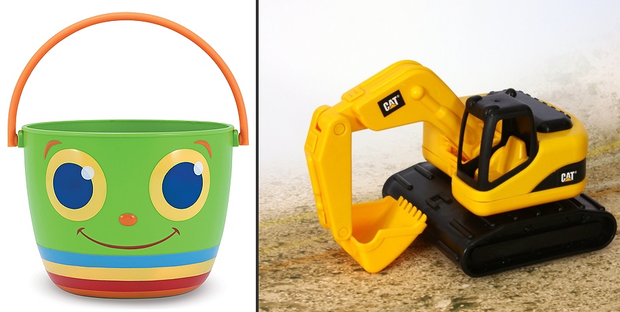 George Beach Outing Toys Happy Giddy Pail Melissa Doug Caterpillar Digger