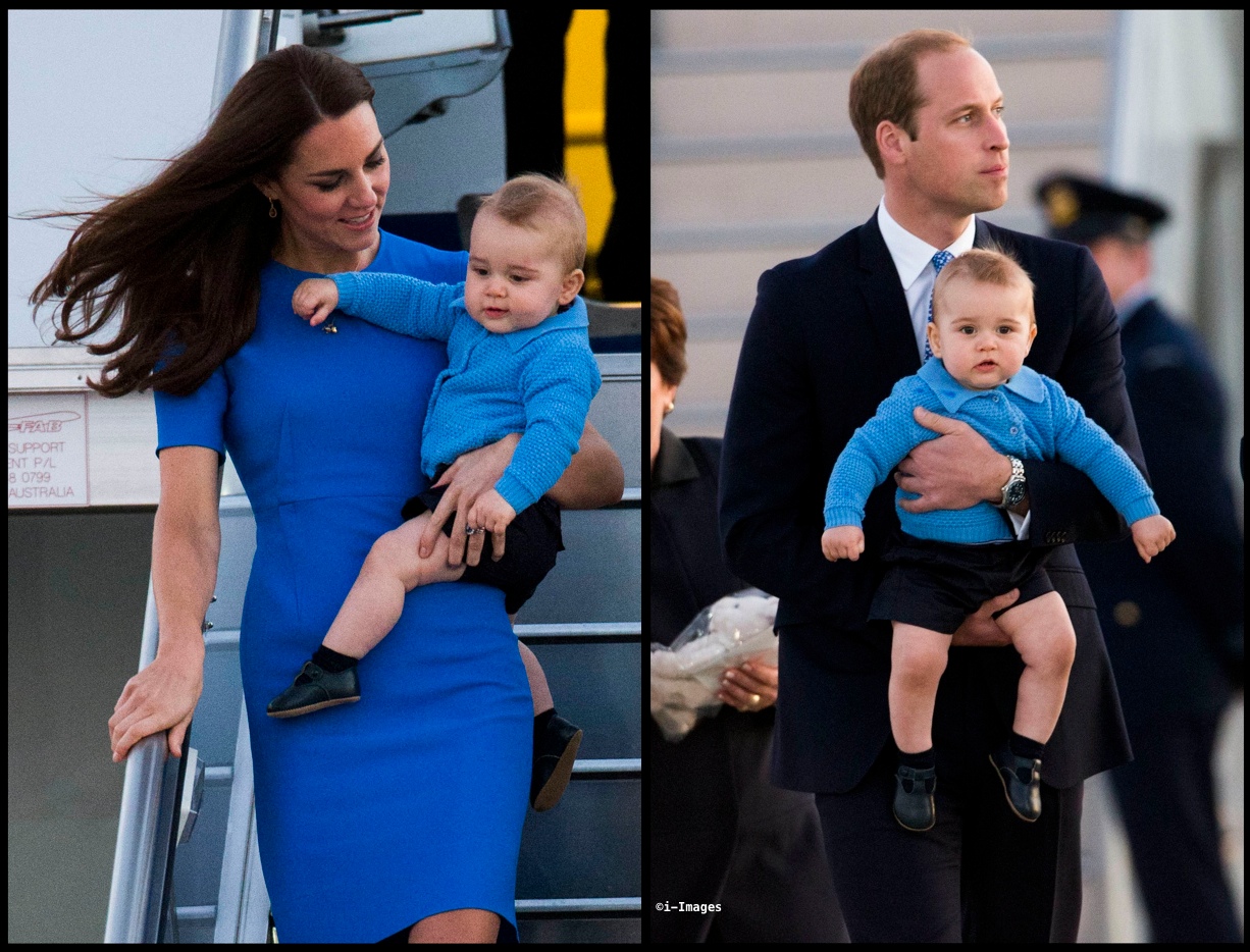 Kate with George William Carries George Canberra Arrival April 2014 i-Images