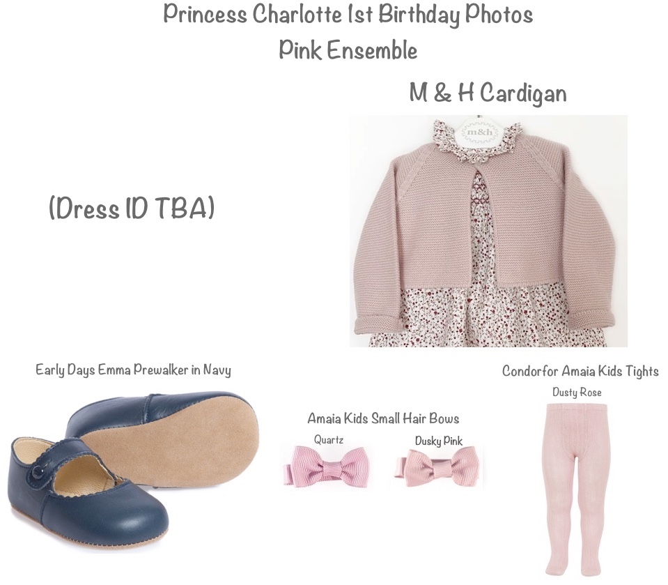 Princess Charlotte First 1st Birthday Photos Correceted two Pink Hair Bows May 1 2016