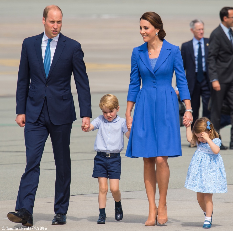 Princess Charlotte Prince George tour poland germany blue dress pictures