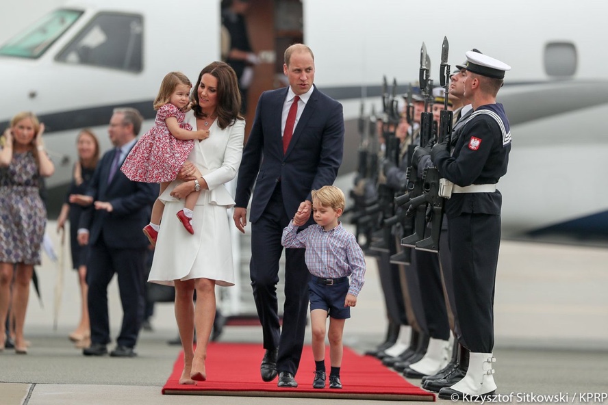 Prince George Charlotte Duke Duchess Poland Warsaw Tour Arrival photos
